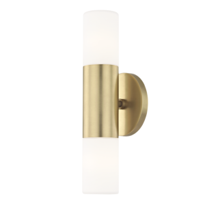 Mitzi Lola 2 Light 13 Inch Wall Sconce in Aged Brass