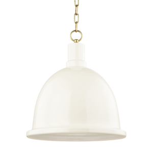 Blair Pendant in Aged Brass and Cream