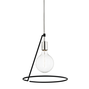 Dana Pendant in Polished Nickel and Black