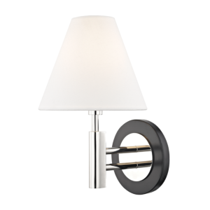 Mitzi Robbie 12 Inch Wall Sconce in Polished Nickel and Black
