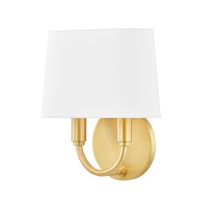 Clair 2-Light Wall Sconce in Aged Brass