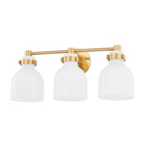 Elli 3-Light Bathroom Vanity Light in Aged Brass