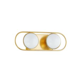 Amy 2-Light Bathroom Vanity Light Sconce in Aged Brass