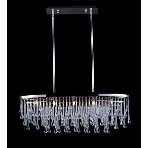 Hollywood Blvd. 5-Light Chandelier in Polish Nickel with Clear Glass Tear Drops