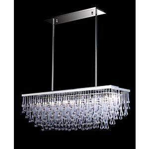 Hollywood Blvd 6-Light Chandelier in Polish Nickel with Clear Glass Tear Drops