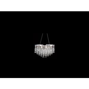Hollywood Blvd. 6-Light Chandelier in Polish Nickel with Clear Glass Tear Drops
