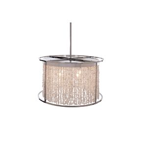 Soho 4-Light Chandelier in Polished Nickel Silver With Moon Rock Gem Nuggets
