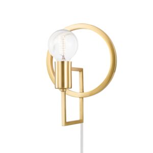 Tory 1-Light Wall Sconce in Aged Brass