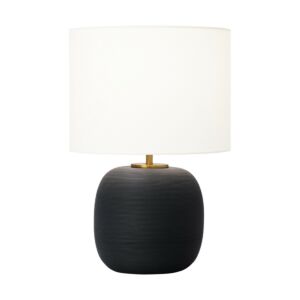 Fanny 1-Light Table Lamp in Rough Black Ceramic