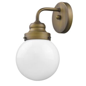 Portsmith 1-Light Raw Sconce With White Globe Shade