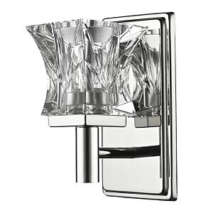 Arabella 1-Light Polished Nickel Sconce With Pressed Crystal Shade