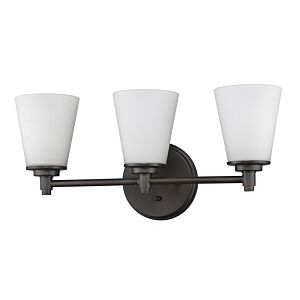 Conti 3-Light Oil-Rubbed Bronze Sconce With Etched Glass Shades