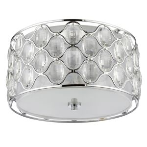 Isabella 3-Light Polished Nickel Flush Mount With Crystal Accents