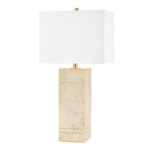 Brownsville 1-Light Table Lamp in Aged Brass