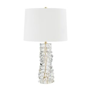 Bellarie 1-Light Table Lamp in Aged Brass