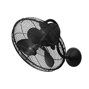 Laura 3-Speed DC 16" Wall Fan in Textured Bronze with Matte Black blades