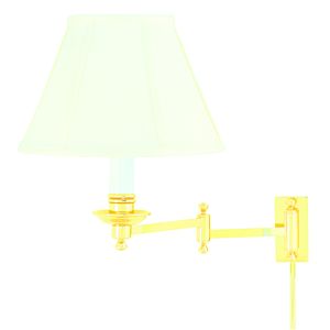House of Troy Decorative Swing Arm Wall Lamp in Polished Brass Finish