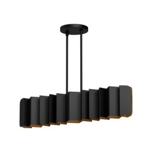 Akira 6-Light Linear Pendant in Black with Gold