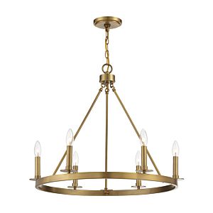 Trade Winds May 6 Light Chandelier in Natural Brass