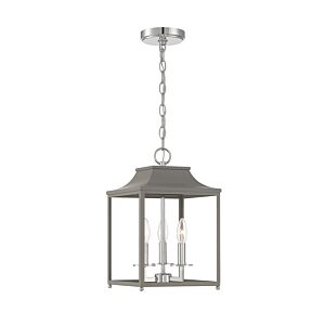 3-Light Pendant in Gray with Polished Nickel
