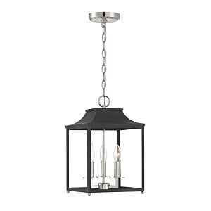 3-Light Pendant in Matte Black with Polished Nickel