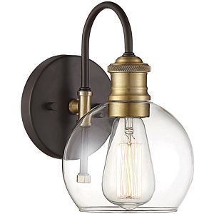 Trade Winds Lighting 1 Light Wall Sconce In Oil Rubbed Bronze With Brass Accents