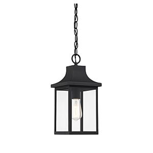 Meridian 1 Light Outdoor Hanging Lantern in Black