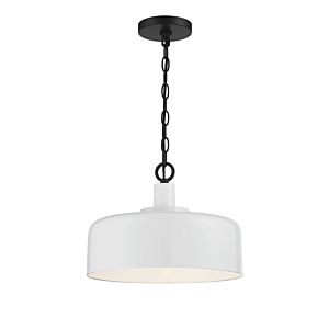 Meridian Calvin Pendant in White With Black Accents