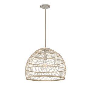 Trade Winds Lighting 1 Light Pendant Light In Natural Rattan With A Matching Socket