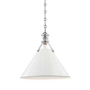 Hudson Valley Painted No.2 by Mark D. Sikes 16 Inch Pendant in Polished Nickel