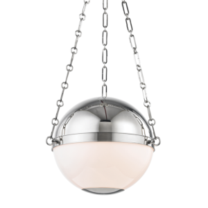 Hudson Valley Sphere No.2 by Mark D. Sikes 16.5 Inch Globe Pendant in Polished Nickel