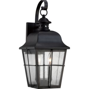 Quoizel Millhouse 2 Light Outdoor Lantern in Mystic Black