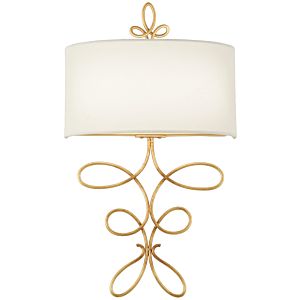 Gianella 2-Light Wall Sconce in Ardent Gold Leaf