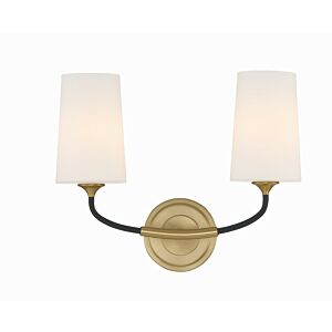 Niles 2-Light Wall Mount in Forge Black with Modern Gold