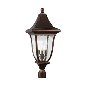 Feiss Oakmont 12 Inch 3 Light Outdoor Post in Patina Bronze