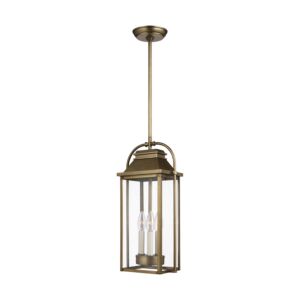 Wellsworth 3-Light Pendant in Painted Distressed Brass