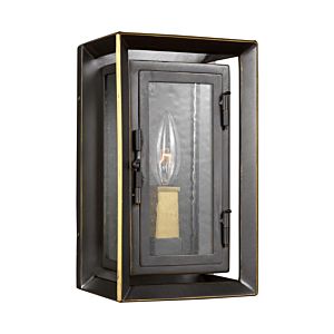 Urbandale Outdoor Wall Light in Antique Bronze And Painted Burnished Brass by Sean Lavin