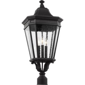 Generation Lighting Cotswold Lane 27.5" 3-Light Outdoor Post Lantern in Black