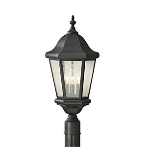 Sea Gull Lighting Martinsville 3 Light Post Lantern in Black