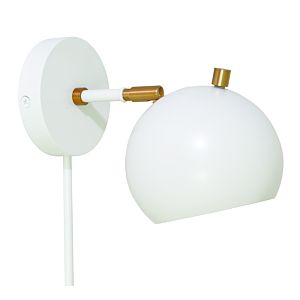  Orwell Wall Lamp in White with Weathered Brass Accents