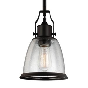 Generation Lighting Hobson Seeded Glass Mini Pendant in Oil Rubbed Bronze