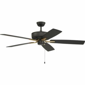 Craftmade Pro Plus 52" Fan Ceiling Fan with Blades Included in Flat Black with Satin Brass