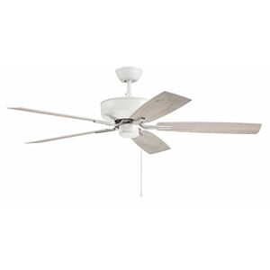 Craftmade Pro Plus 52" Fan Ceiling Fan with Blades Included in White with Polished Nickel