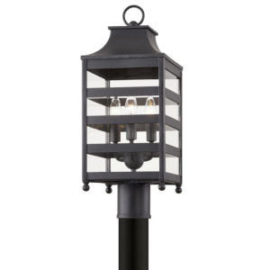 Troy Holstrom 3 Light Outdoor Post Light in Forged Iron