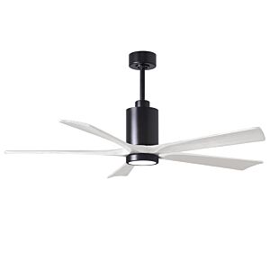 Patricia 6-Speed DC 60" Ceiling Fan w/ Integrated Light Kit in Matte Black with Matte White blades