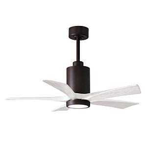Patricia 6-Speed DC 42" Ceiling Fan w/ Integrated Light Kit in Textured Bronze with Matte White blades