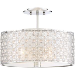 Quoizel Verity 3 Light 15 Inch Ceiling Light in Polished Chrome