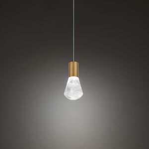 Plum 1-Light LED Mini Pendant in Aged Brass