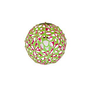 Modern Forms Groovy 36 Inch Pendant Light in Green and Pink and Aged