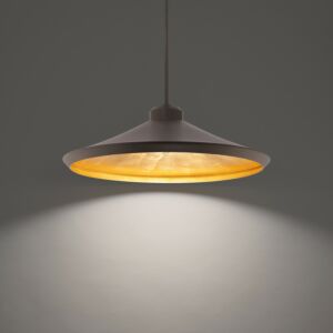 Alfa 1-Light LED Pendant in Gold Leaf with Bronze
